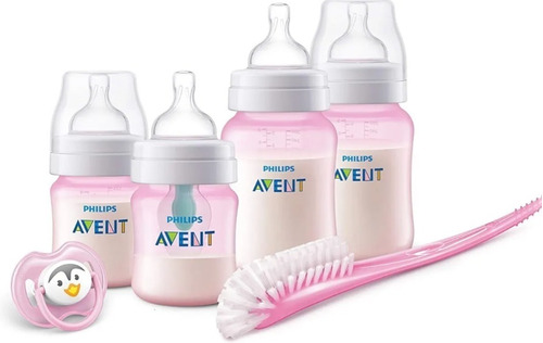 Set De Biberones Avent Philips Recien Nacido Anti-colic Rosa