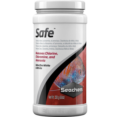 Declorador Acondicionador Safe Seachem 250g  Rinde 240000 L