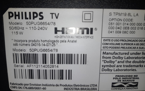 Led Tv Philips 50pug6654/78 210bzo8d0336bl03n