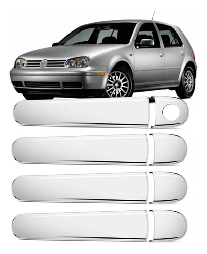 Kit Capa Maçaneta Externa Cromada Golf 1999 A 2008 Todos