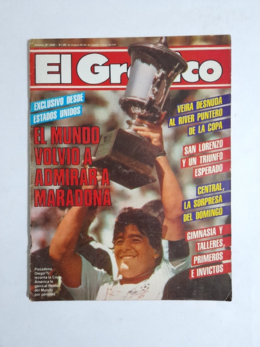 El Grafico 3486. Maradona,america 2 Resto Del Mundo 2