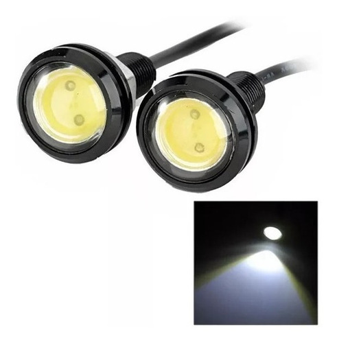 Par De Led Parafuso Rosca Olho Águia Carro Moto 12v Potente