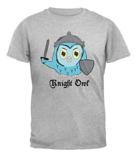 Knight Owl Night Funny Pun Mens T Shirt Heather Sm