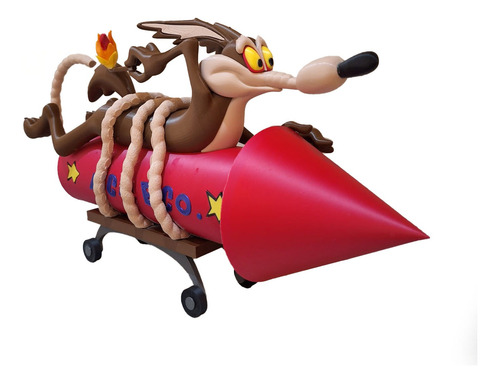 Boneco Wile E Coyote Action Figure Looney Tunes 37cm Comprim