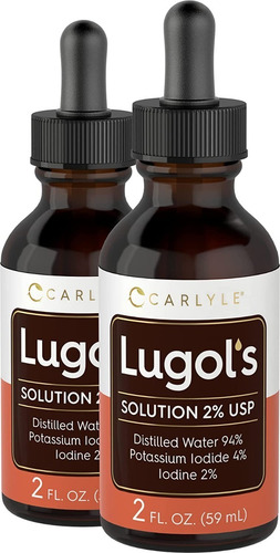 Solución De Yodo 2% Lugols Con Yoduro De Potasio 59ml 2 Pack