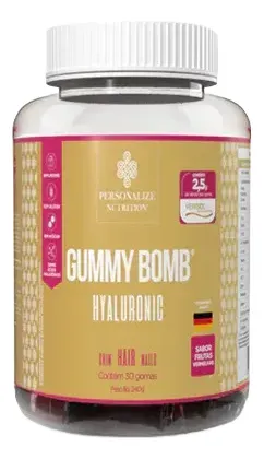 Gummy Bomb Hyaluronic Ácido Hialurônico Colágeno 30 Gomas Frutas Vermelhas