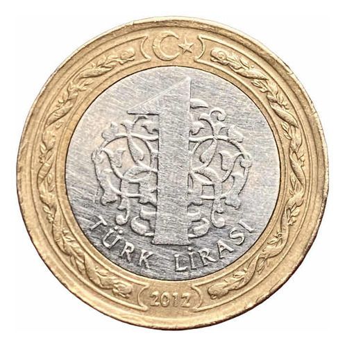 Moneda 1 Lira Turquia 2012 Km 1244 Bimetalica