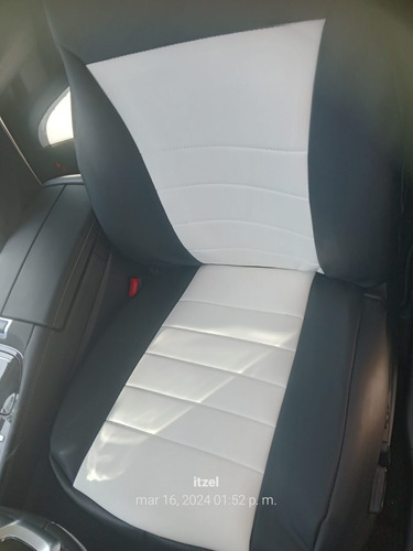 Fundas Cubre Asientos Tacto Piel Para Grand I10 2020-2024 Negro/blanco