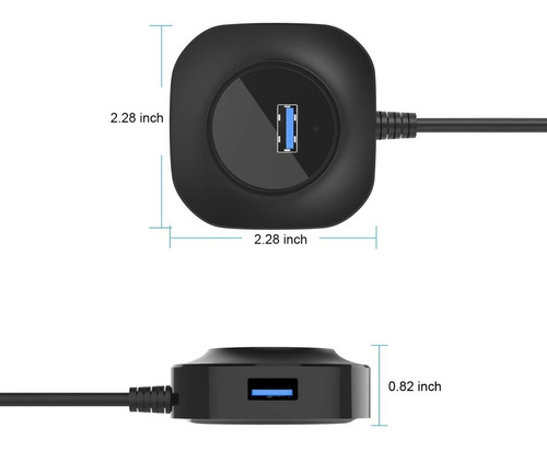 Hub Puerto Usb Expansor Para Pc 4 Puertos, 2.0 Cable 25cm