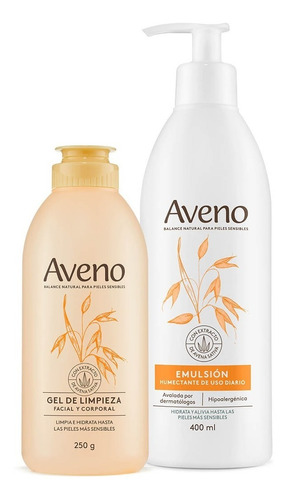 Combo Aveno Gel De Limpieza X 250 Ml + Emulsión X 400 Ml