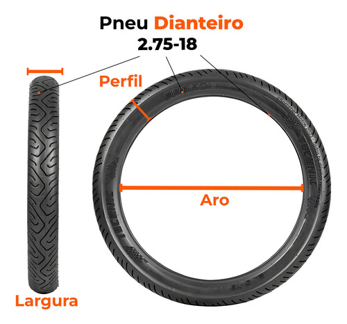 Pneu Dianteiro Rd-rdz 125-135/ Rx 180 275-18 Sport Technic
