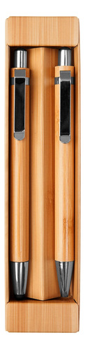 Set De Bolígrafo Y Lápiz Mecanico  En Bambu Ecologico X20 6c