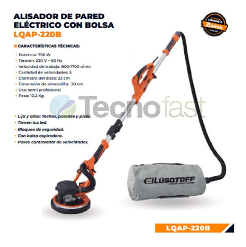 Lijadora Pared & Techo Lüsqtoff Lqap-220b 750w C/bolso