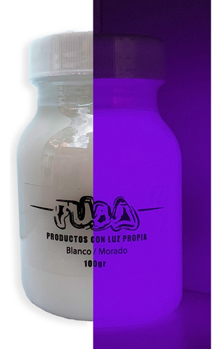 Pintura Brilla En La Oscuridad Fuba Glow 100gr Fluorescente Blanco/morado