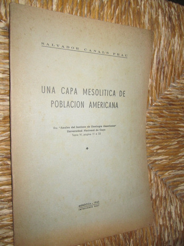 Una Capa Mesolitica De Pobalcion Americana- Salvador Canals