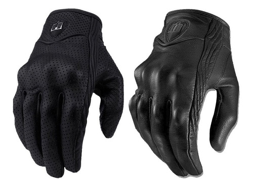 Guantes Icon Pursuit Liso O Perforado Cuero Moto Protección