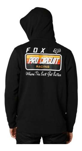 Imagen 2 de 5 de Campera Negra Pro Circuit Zip Con Capucha Moto Atv Fox Head