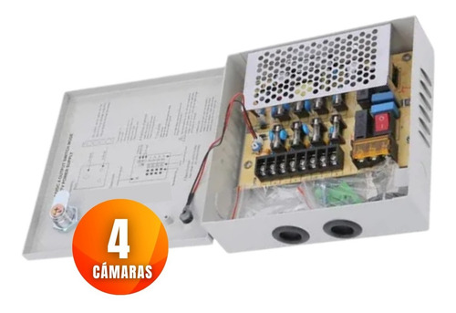 Imagen 1 de 3 de Fuente De Poder Para 4 Cámaras Cctv 12vdc-5a