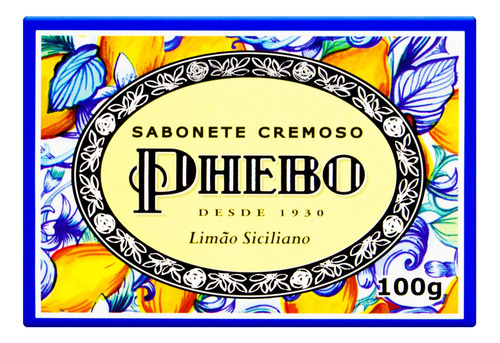 Sabão em barra Phebo Cremoso Limão Siciliano de 100 g