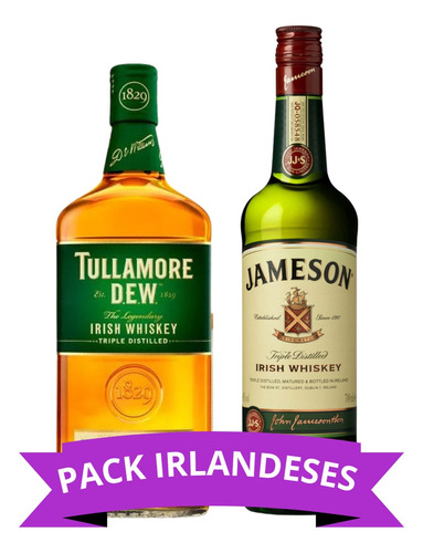 Pack Irlandeses: Whisky Tullamore Dew 750ml + Jameson 750ml