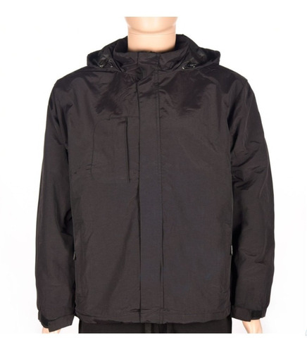 Campera Deluxe Unisex Impermeable Negra - Mundo Trabajo