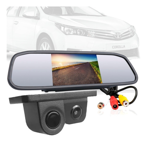 Kit Estacionamento Sensor Camera Retrovisor Lcd Corolla