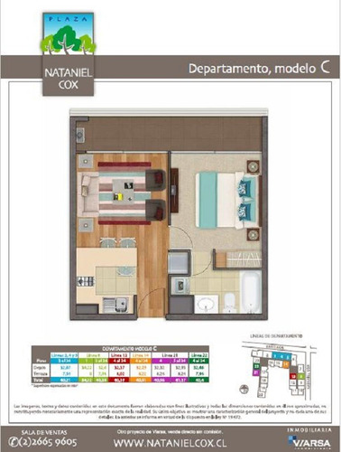 Cpm Vende Departamento 1d/1b/est./bod. Nataniel Cox