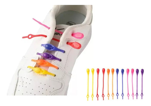 Cordones Elasticos De Silicona Pack 12 Unidades