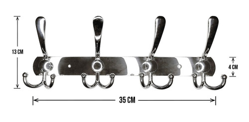 Imagen 2 de 8 de Gancho Perchero Organizador Acero Inox Cromado (iva Incluid)