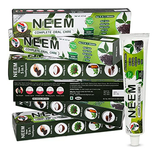 Pasta De Dientes Orgánica Neem Completa - Sin Fluoruro - 5 E