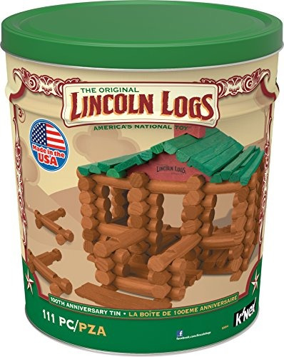 Lincoln Logs Â   100 º Aniversario Estaño - 111 Todo-mader