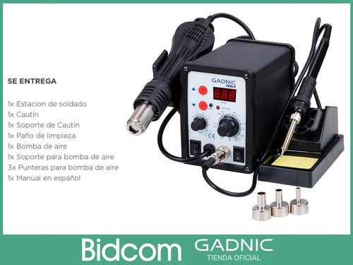 Estacion De Soldado 2 En 1 Gadnic 750w + Aire Caliente + Kit