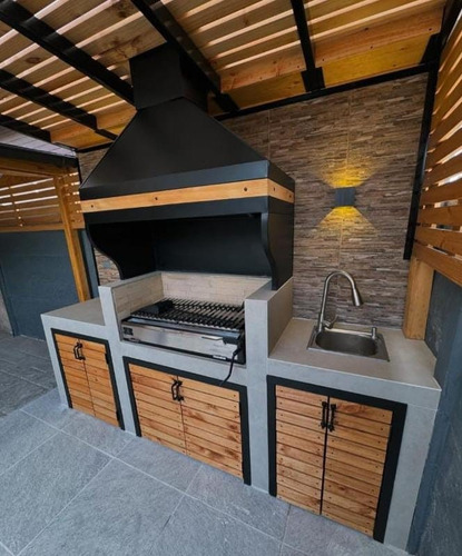 Quincho Modular Estructura Hierro Y Madera 3x3