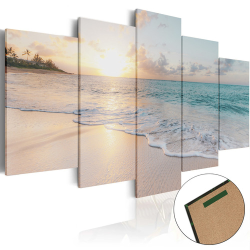 Quadro Decorativo 115x60 Sala Quarto Praia Pôr Do Sol Cor Nude Cor da armação Nude