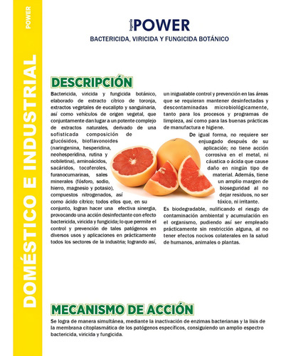Ingenia Power 250 Ml Sanitizante Orgánico Concentrado