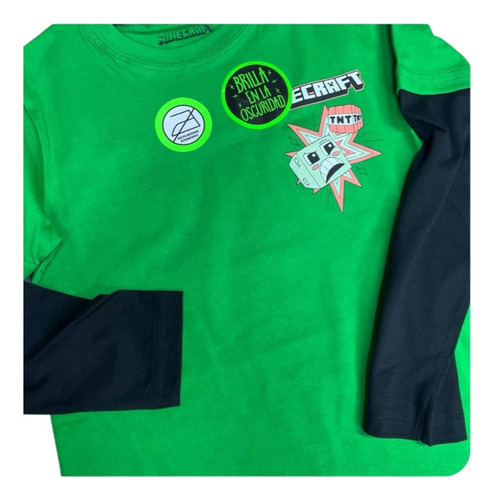 Polo Minecraft Steve Niño Original Algodon