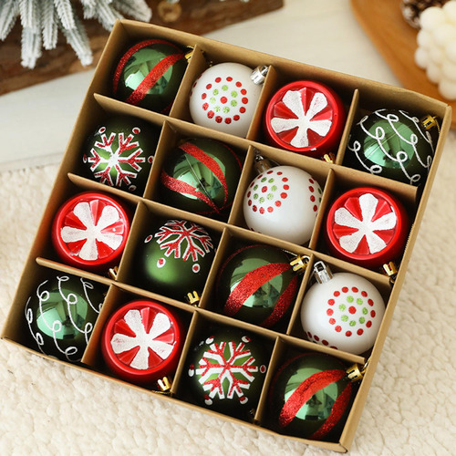 16 Bolas De Navidad, Adornos A Granel, Brillantes,