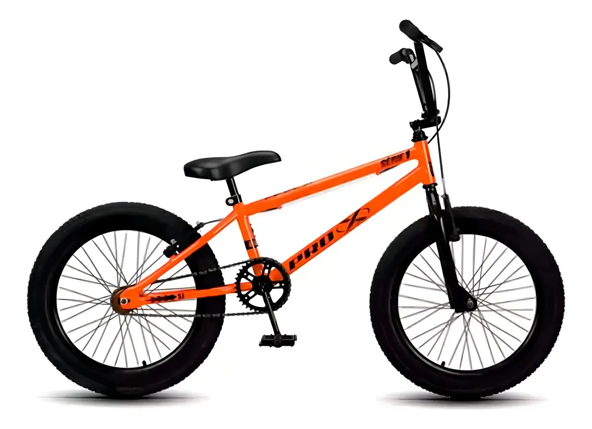 Bicicleta BMX Aro 20 Pro-X Série 1 Freio V-brake Laranja/Preto Quadro 20"