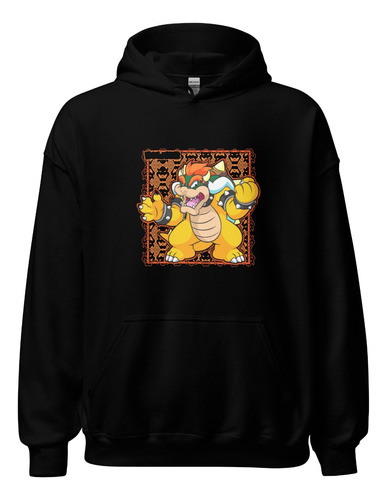 Sudadera Mario Bross Browser Dinosaurio Fuego Enemigo Naranj