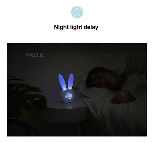Bonito Reloj Despertador Led Con Temporizador Tipo Conejo Co
