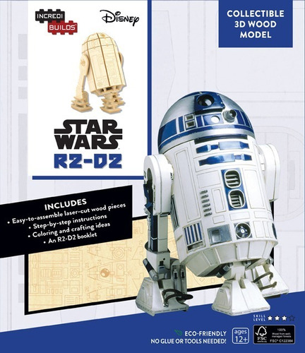 Libro Y Modelo Tridimensional De Madera Star Wars: R2-d2
