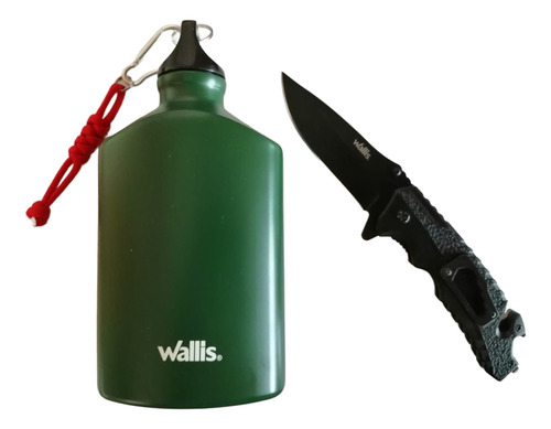 Kit Cantimplora 0.5 Lt + Navaja De Bloqueo Wallis E Gratis Militar
