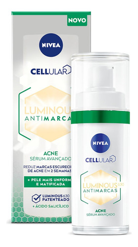 Nívea Cellular Luminoso 630 Acne Sérum Avancado 30 Ml Momento de aplicação Dia/Noite Tipo de pele acnosa