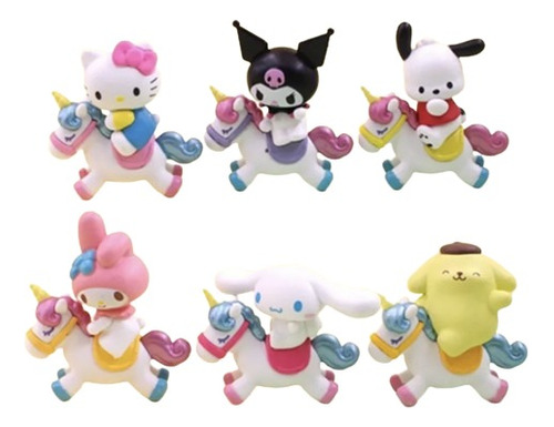 Set Figura Poni - Kuromi Melody Hello Kitty Pochacco En Pony