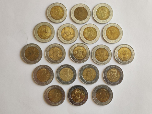 19 Monedas De 5 De La Independencia Con Brillo Original