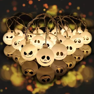 Serie De Luces 3mt 20led Decoracion Halloween Smiling Face