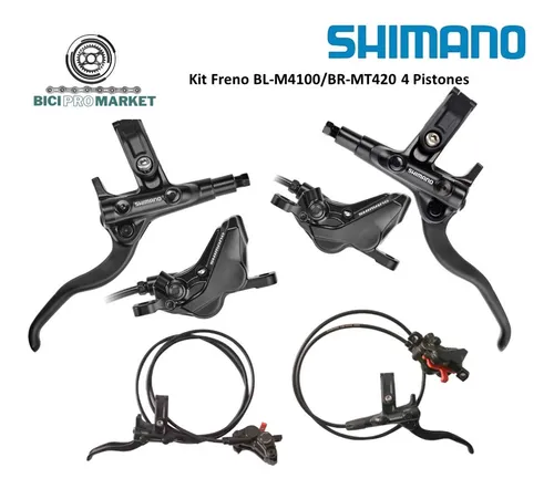 Kit Freno Hidr ulico Shimano M4100 Mt420 4 Pistones Env o gratis