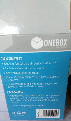 Soporte Celular Auto Gps Rejilla Ventilacion Onebox Cp1