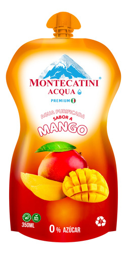 Doypack Agua Premium Sabor Mango 350ml Montecatini Acqua