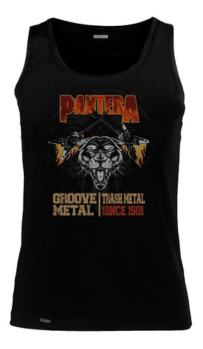 Camiseta Esqueleto Pantera Banda Guitarra Animal Metal Sbo